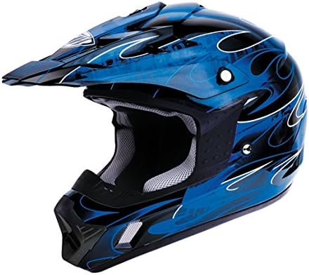 THH Helmets TX-12 Flame:Matte BK/BU YTH-SM