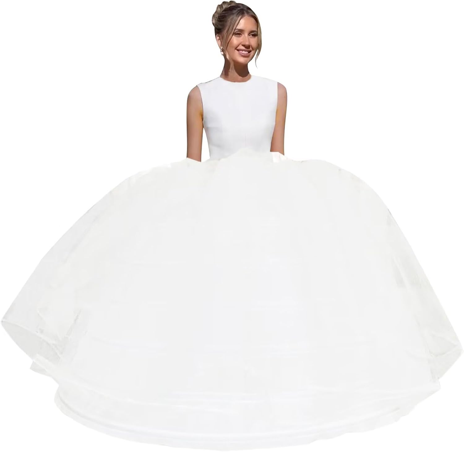 Women Crinoline Petticoat A-line 7 Hoop Skirt Slips Long Underskirt for Wedding Bridal Dress Ball Gown Women