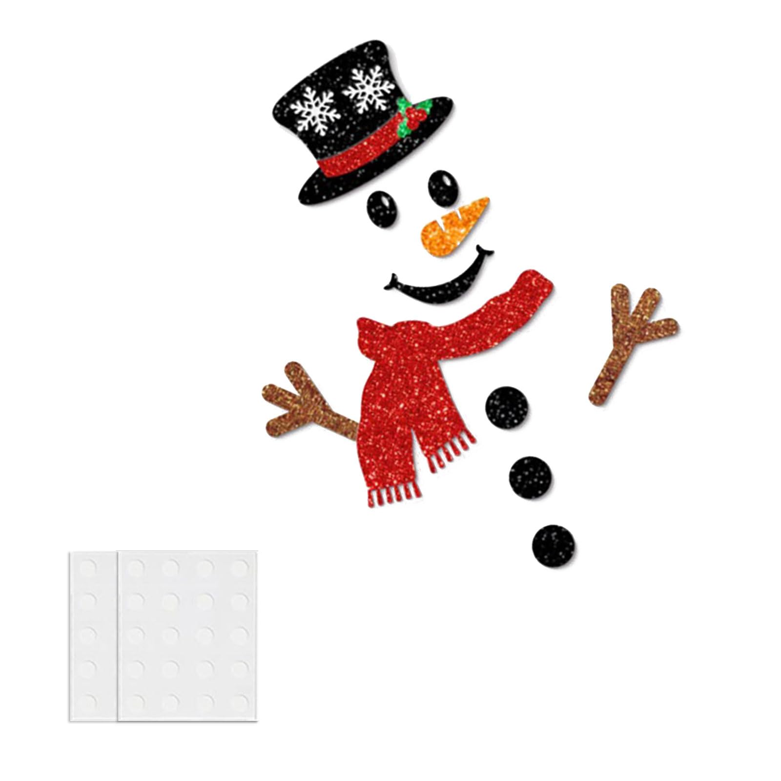 Xjdzineq Celebratory Snowfigure Garnishes Stick Skin Off Painting for Holiday Party Classroom Winter Celebration Sparkling Snowfigure Wall Garnishes