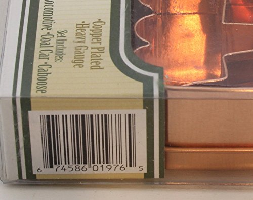 Global Decor Train Cookie Cutter 3 Piece Copper Plated Set #TOP5