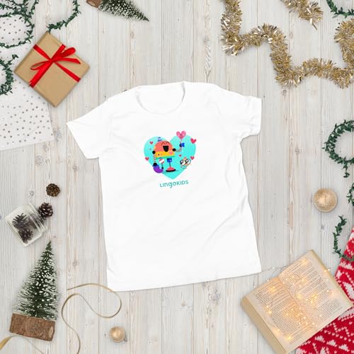 Lingokids Lots of Love T-Shirt for Young Girls & Boys | 100% Cotton, Sizes S to XL, Tee for Kids, White3