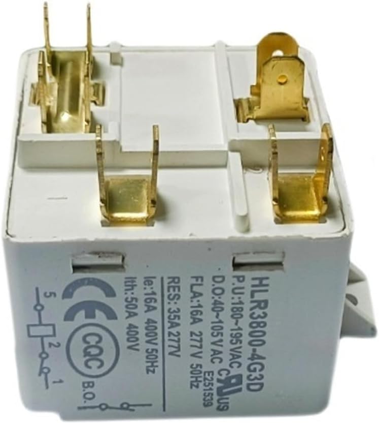 1Pcs HLR3800-4G3D 40-105VAC 50A Air Conditioning Refrigerator Freezer Ice Maker Compressor Start Relay 5 Pins