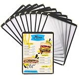 DASBET A4-Menü-Abdeckungen, Restaurant-Menühalter, 1 Seite 2 Ansicht, transparente Menühüllen, Kunststoff-Menüordner, transparentes Menübuch mit Metall-Eckenschutz, geeignet für Restaurants, Bars