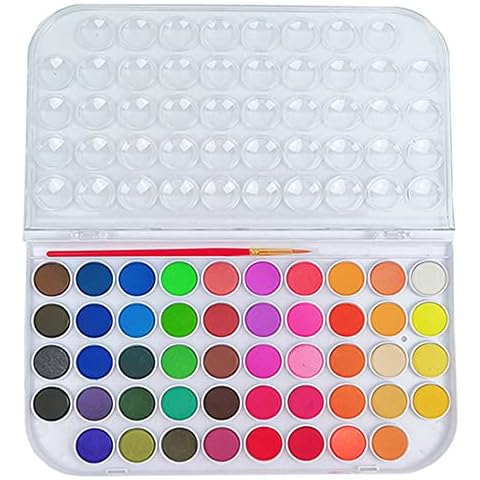 YAVO-EU Watercolour Paint Set,48 Colors Travel watercolour kit Includes 1 water brush Artist watercolour paint set,For Professionals,Beginners and Enthusiasts Cover