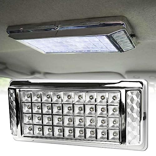 LED Cromado Interior Luz Teto Strip Bar 12V 5W 36SMD ON/OFF Interruptor Carro Veículo Van Bus Carava