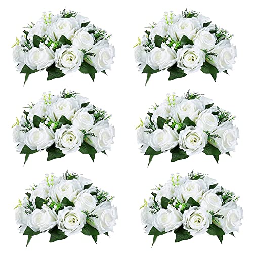 Sziqiqi Artificial Flowers Silk Rose Flowers for Wedding Centerpiece Party Birthday Anniversary Floral Arrangement Decorations