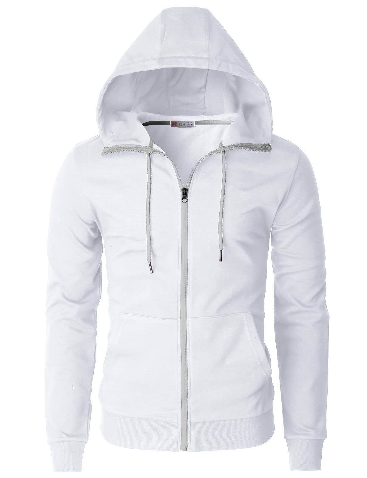 H2HMen's Pullover Hoodie Lightweight Long Sleeve with Kangaroo Pocket Slim Fit Basic Casual Sweatshirt