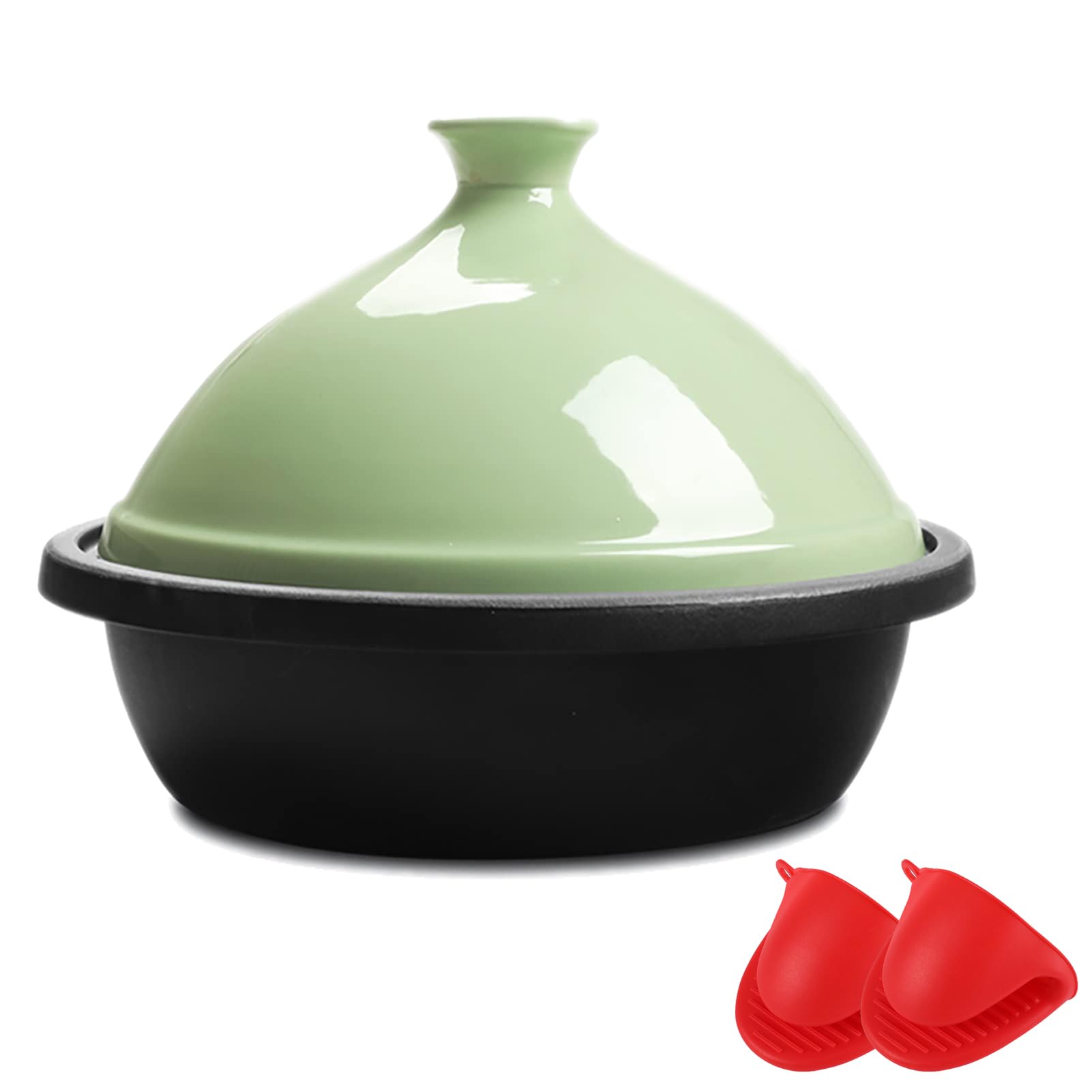 Tajine de hierro fundido esmaltado y cerámica de alta calidad cacerola tradicional