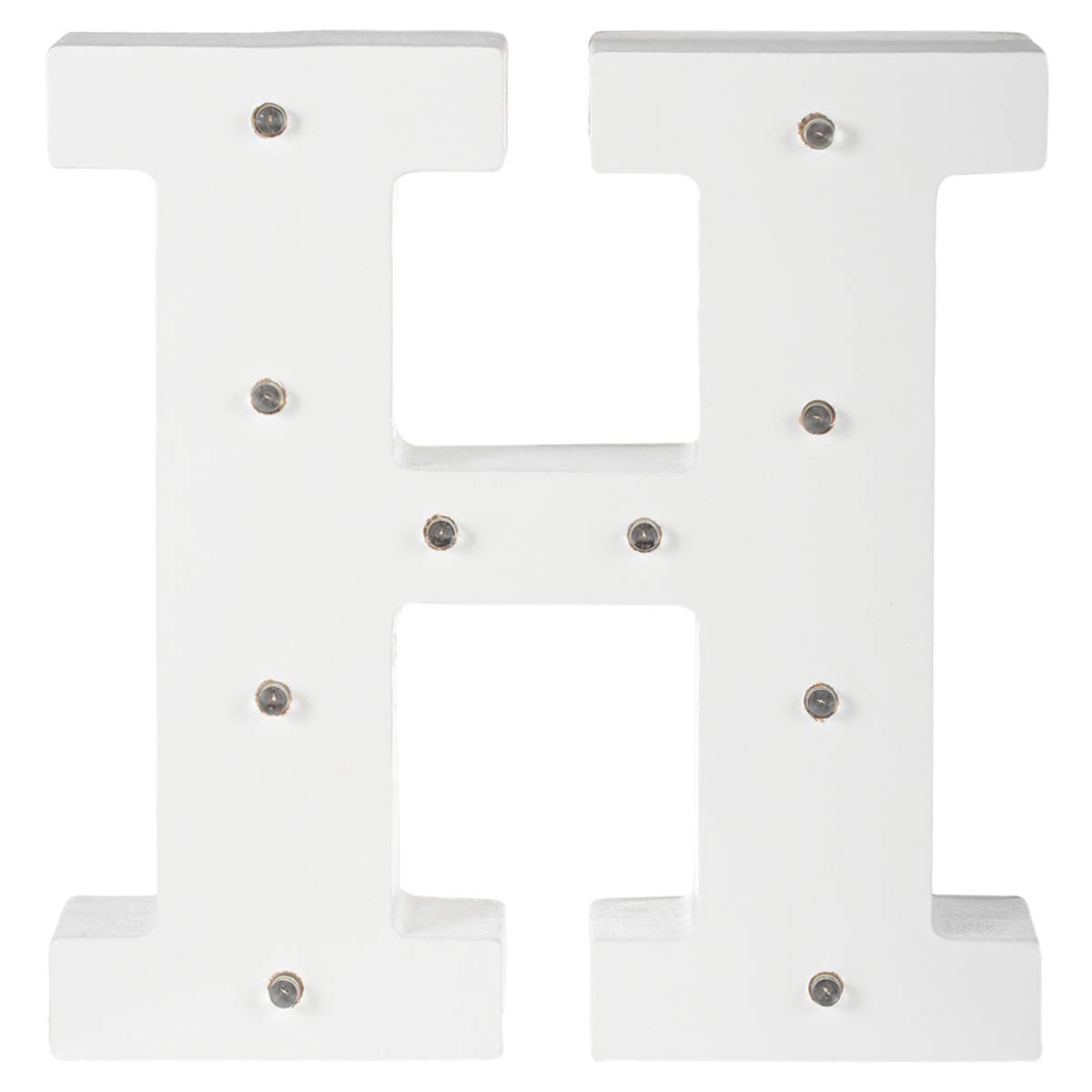 Elt75 Wooden Letter H Hanging Lighting - White