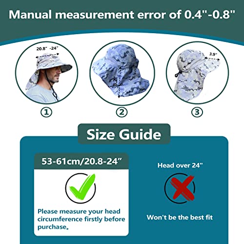 Image of Solaris Sun Hat with Neck Flap, UPF 50 Sun Protection Lightweight Sun Cap for Men Women, Wide Brim Hat for Fishing Hiking