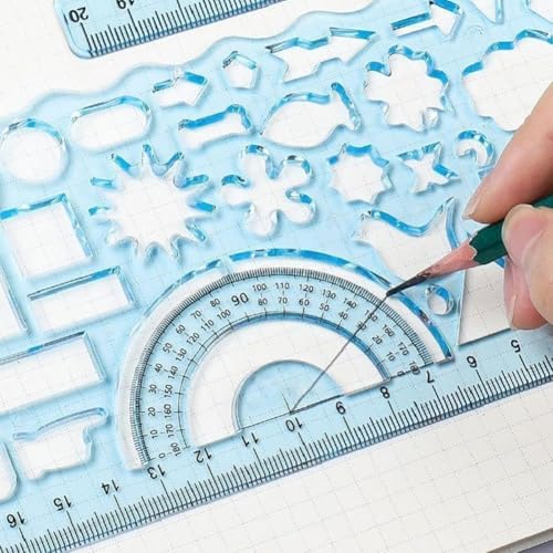 Image of Crackles Geometrical Multi Shape Stencil Spirograph 2 Pc | Geometric Ruler for Art & Craft| Scrapbooking, DIY Projects, Drawing Stencil for Home, School, Office (Pack of 15) Ideal for Return Gifts