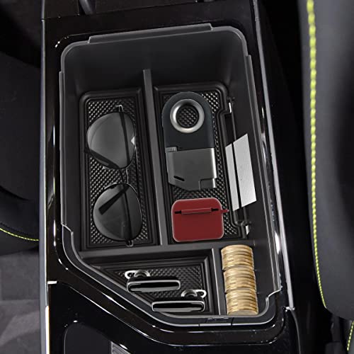Image of MARCHFA Plastic Center Console Organizer Automobiles Tray Compatible for 2022 2023 2024 2025 Kia EV6 Accessories Armrest Storage Box Tray Organizer Insert (Black)
