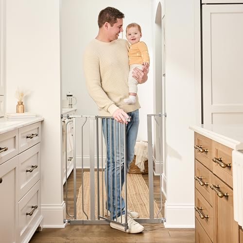 Regalo Safety 36” Extra Tall Baby Gate for Doorways & Bottom of Stairs, Pressure Mounted Baby Gate with Door for Babies, Toddlers & Pets, Tested &...