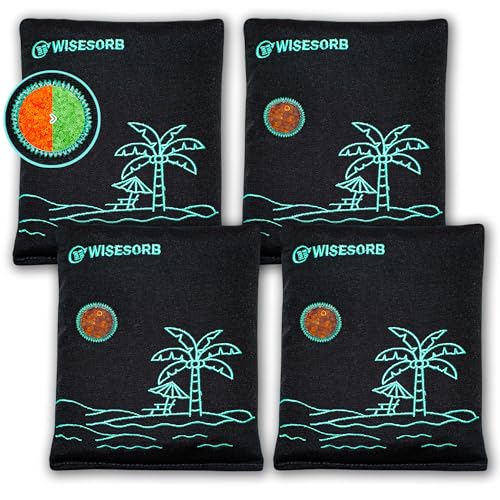 Image of Wisesorb 4 x 500 Gram Rechargeable Desiccant Packs, Reusable Car Dehumidifier Bag, Microwave Reactivated Silica Gel Packets, Moisture Absorber with Color Indicating for Safe, Closet, Basement, Garage