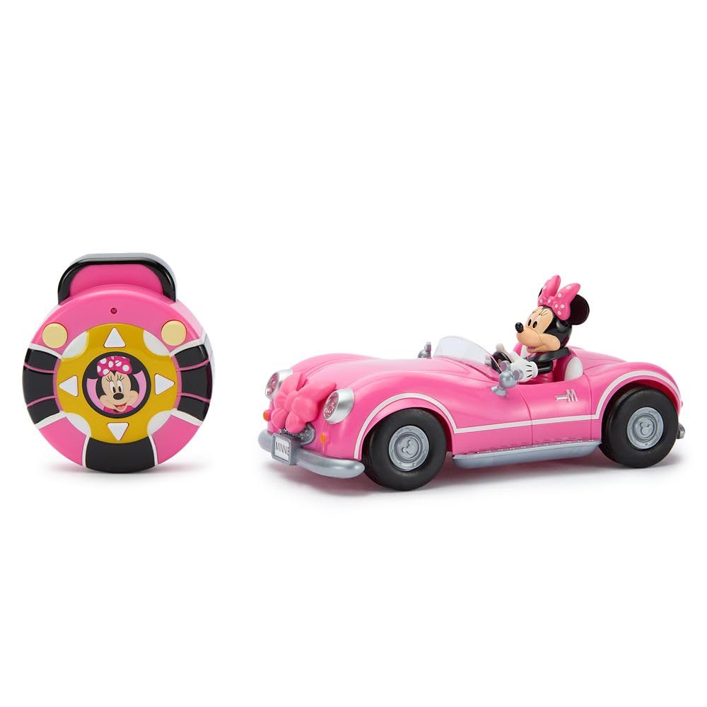 Disney Store Official Minnie Mouse's Vintage Remote Control Car for Kids - Gloss Pink Convertible Roadster with Lights & Sounds, Fun RC Car - Minnie