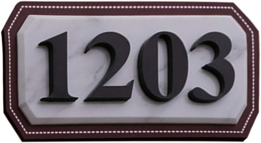 Custom Home Address Number Door Sign Self-Stick Wood Home number Plaque Personalized House Number Door Decorative Sign Room Wall Mounted Acrylic Home Address Plate for Office Hotel Apartment Yard