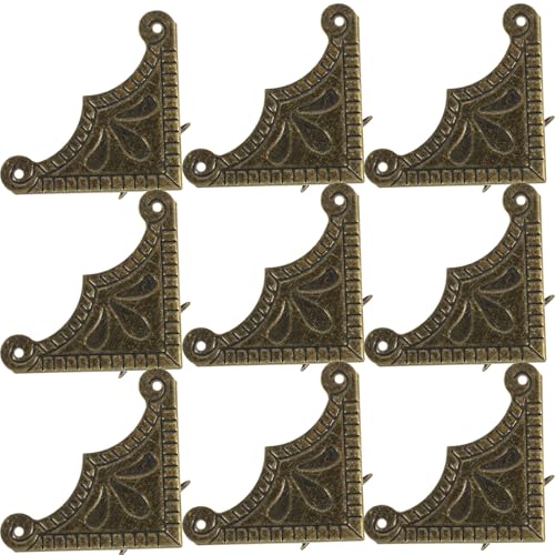jojofuny Protectores de Esquinas para Muebles de Madera, 30 Piezas Pequeñas, Estilo Vintage, Metálicos, para Cajas, Gabinetes y Escritorios, Protección Segura para Bordes y Esquinas de