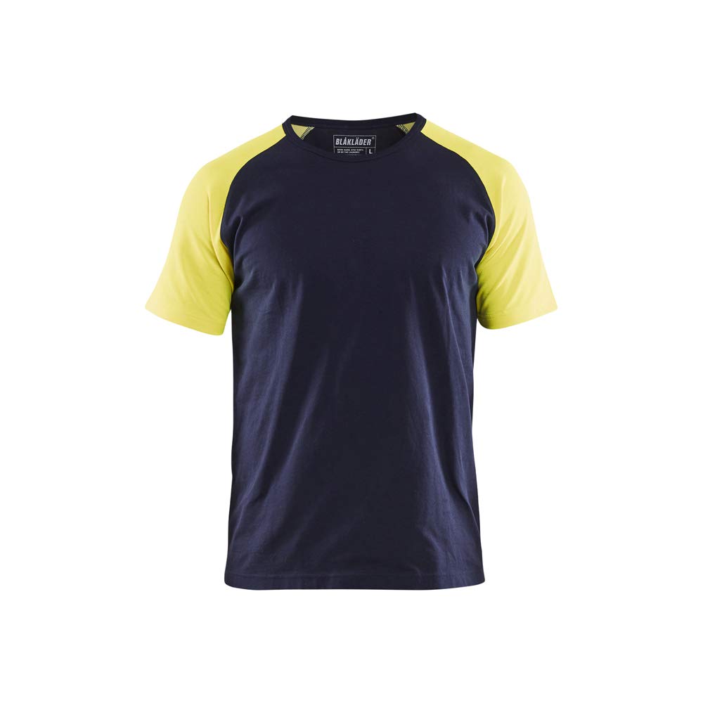 Blaklader 351510308833L T-Shirt, Navy Blue/Yellow, Size L