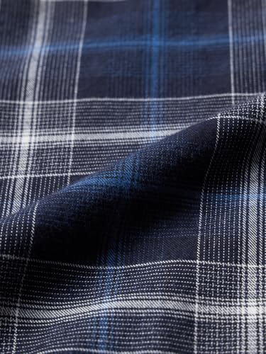 Image of The Souled Store Hooded Shirt: Seaside Men and Boys Long Sleeve Hooded Navy Plaid Lightweight Easy to Style Everyday Office Wear Cotton Relaxed Shirt