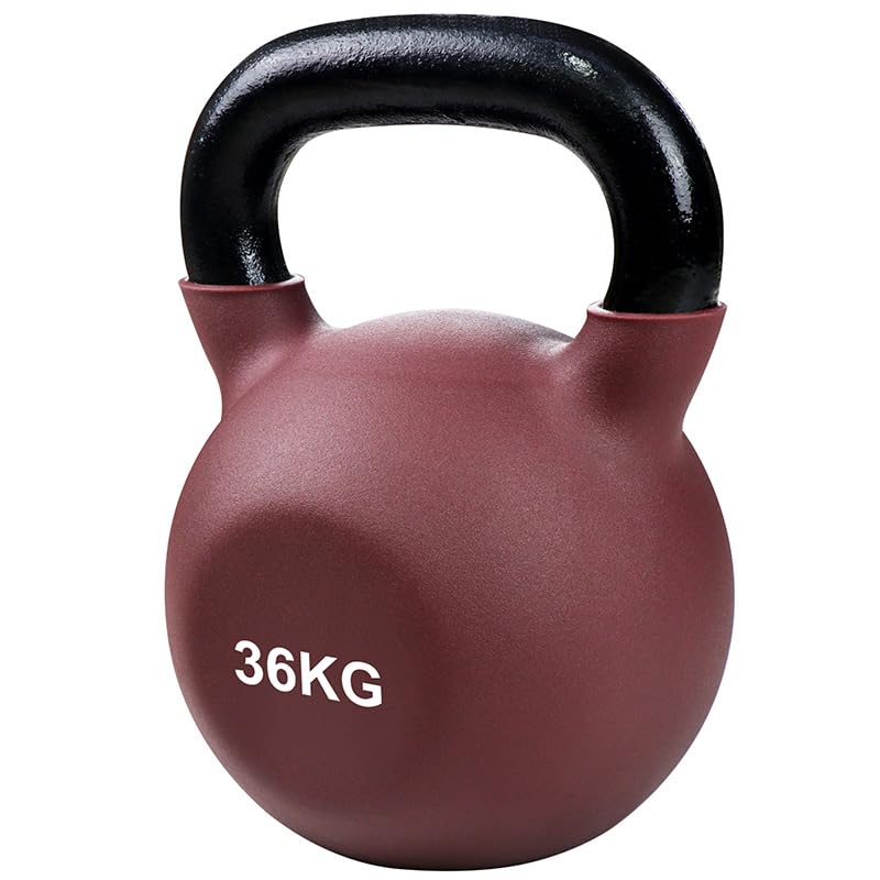 BodyTrain Cast Iron Neoprene Coated Kettlebells, 4-40kg Weight Options, Home Fitness Training and Commercial Gym (36kg Single) โ image 1