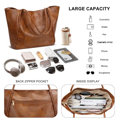 KKXIU Distressed Leather Tote Bag