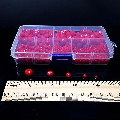 Image of Ceramic Red Rondelle Glass Beads for Jewelry Making, Faceted Briolette Crytal Spacer Beads for Bracelet Necklace Earring (2mm 4mm 6mm 8mm 10mm Mixed Sizes, 1000pcs)