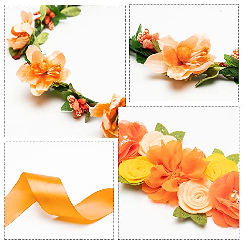 Little Cutie Citrus Maternity Sash Mom to Be & Daddy to Be Corsage Orange Clementine Flower Crown Pregnancy Sash Decoration Autumn Baby Shower Kit Party Favors Pregnancy Photo Prop Gift