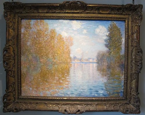 Pintura mural sobre lienzo de paisaje otoñal para decorar el dormitorio