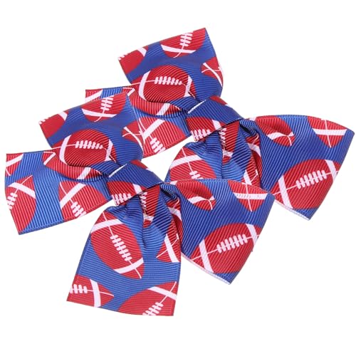 Image of 2 Pcs Rugby Hair Bow Clips, Small Webbing Hair Accessories