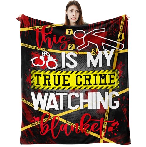 Vuinezo True Crime Gifts True Crime Christmas Blanket 60x50 Serial Killer Gifts True Crime Gifts for Women/Men Crime Show Lover Gifts Gifts for True Crime Lovers Crime Scene GiftBlack