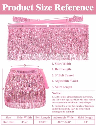 Sequin Skirt Sparkly Skirt Belly Dance Skirt Glitter Skirt Rave Sparkle Skirt Sequin Tassel Skirt Fringe Hip Scarf Women