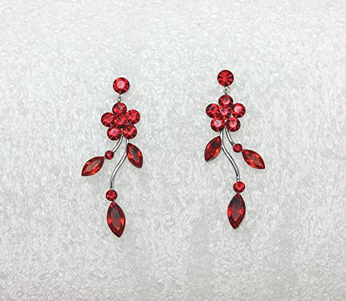 Image of Faship Gorgeous Rhinestone Crystal Floral Necklace Earrings Set