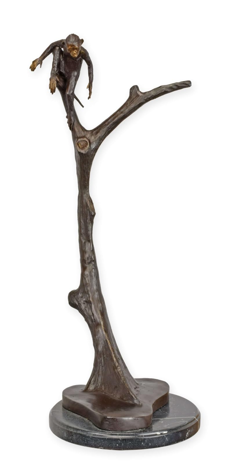 aubaho Bronze Monkey on a Tree Sculpture Replica Retro Design Decoration