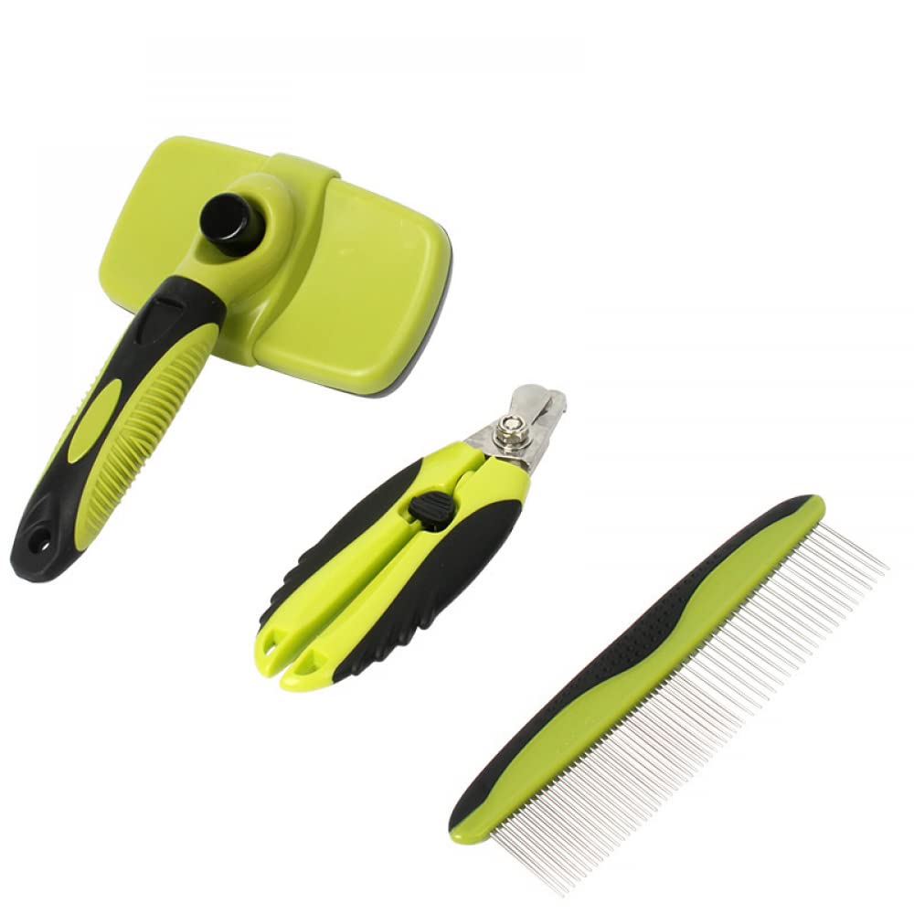 Siqi Cepillo de Limpieza autolimpiante cerdas mejoradas e indoloras eliminan Suavemente la Capa Interna Suelta, Las esteras y el Cabello enredado | para Perros y Gatos con Todo Tipo de Pelo + Co