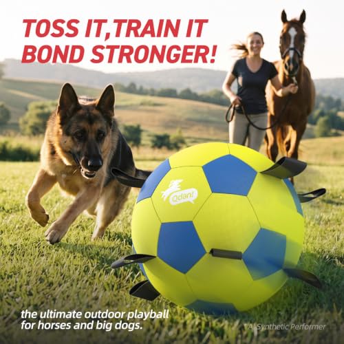 Image of QDAN 25 Inch Herding Ball for Dog with Straps, Outdoor Dog Toys for Herding | Interactive Large Dog Herding Ball Chasing Training, Dog Ball for Border Collie, Australian Shepherd, Blue Heeler & Horses