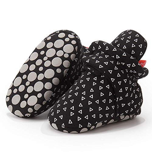 Zoolar Newborn Infant Baby Girl Boy Cotton Booties Stay On Sock Slippers Soft Shoes Non-Skid Ankle Boots with Grippers Toddler Crib Winter Shoe First Walker Birthday Shower Gift