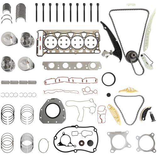 1.8 Engine Cylinder Head Gasket Set Timing Chain Kit Pistons(23mm)& Rings Fit for Audi A3 A4 A5 S5 VW 1.8T 2.0T CDAA CDHA CDAB CDHB 06K109469N 06H109509Q