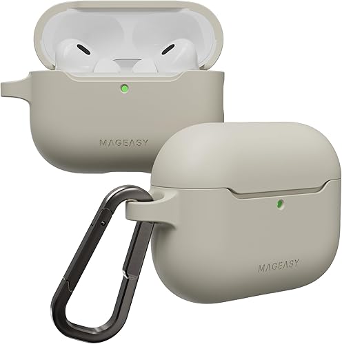 Miniatura 18 de MAGEASY Funda diseñada para estuche de AirPods Pro 3 - Funda protectora a prueba de golpes para AirPods Pro 3, resistente a las manchas, suave y