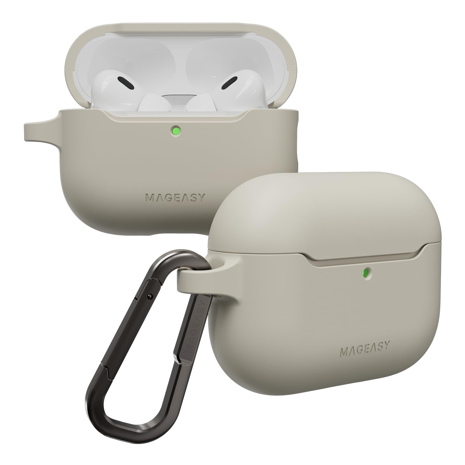 AirPods Pro 3 カナル Amazon.com: MAGEASY Skin AirPods Pro 3 Case with Metal Carabiner