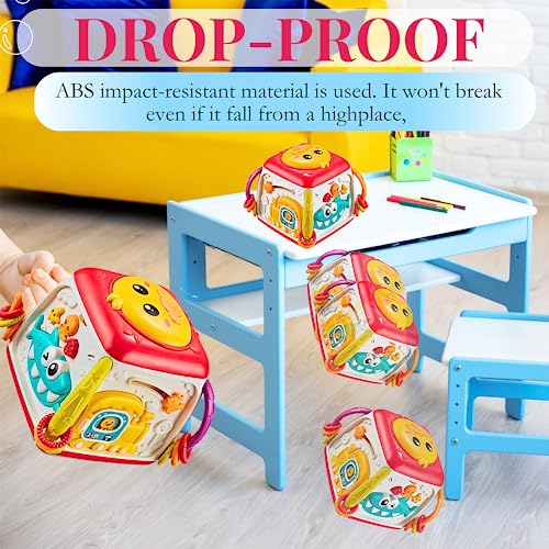 Image of 5 In 1 Musical Activity Cube For 1 Year Old-Piano Shark,Instrument Sounds,Drum Box With Lights,Learning Toys For 1 Year Old Boy&Kids Toys,3 Aa Batteries Incl,Multicolor