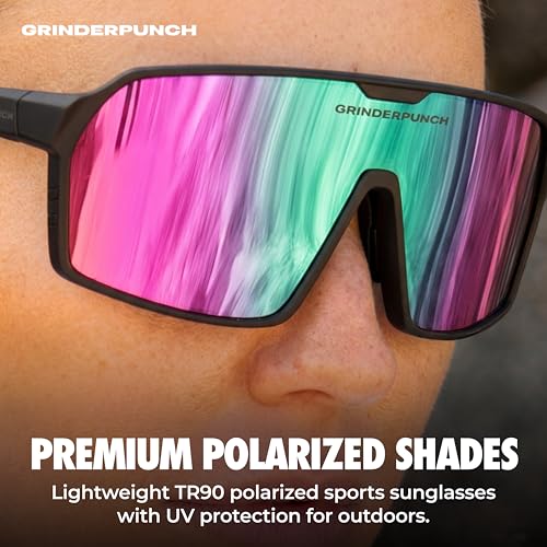 Image of grinderPUNCH Polarized Sports Sunglasses for Men Women UV Protection Shades for Baseball Running Cycling Skiing & Pickleball