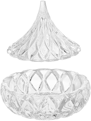 Mini plato de cristal para dulces con tapa, cuenco pequeño cubierto, frasco, caja para azúcar, alimentos, almacenamiento de joyas, hogar, cocina,