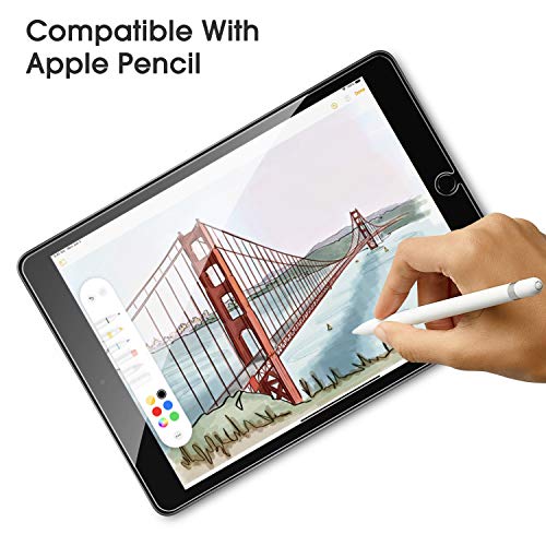 [2 Pack] OMOTON Screen Protector for iPad 7th Generation (10.2 Inch, iPad 7, 2019) / iPad Air 3 2019 / iPad Pro 10.5 - Tempered Glass/High Definition/Bubble Free