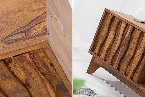Image of Space Galaxy Solid Sheesham Wood TV Unit Stand for Living Room | Wooden Entertainment Console Cabinet with 2 Doors & Shelf Storage | Free Standing TV Table for Home, Natural (57x15.7x17.71 Inch)