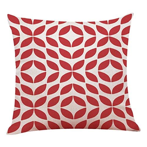 GIGIEU 20 X 20 Geometric Throw Pillowcase Linen Cushion Cover (G)