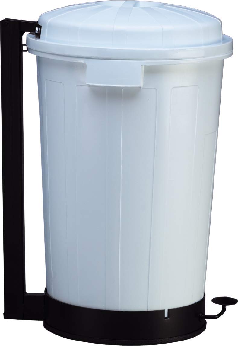 Basurero 95 Litros Con Pedal, Color Blanco. Contenedor Multiusos Resistente para Industria, Hostelería, Limpieza y Almacenamiento