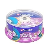 Verbatim 16x DVD+R LightScribe Color Backgound Recordable Discs, 4.7GB/120min - 25 Pack (Blank Media)