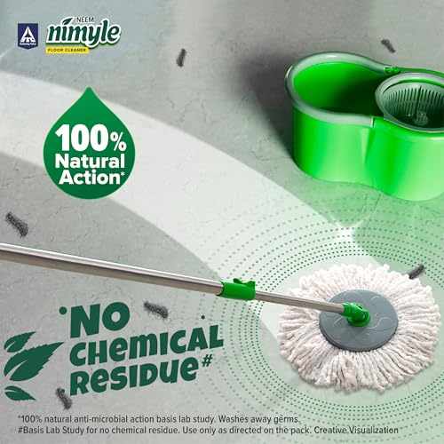 Image of Nimyle Floor Cleaner Lemongrass 1.8L|100% Natural Action|Power of Neem|99.9% Anti-Bacterial|Fresh Lemongrass Fragrance|Safe for Kids & Pets|Try Complete Range|Recommended by WNO|Certified by Green Pro