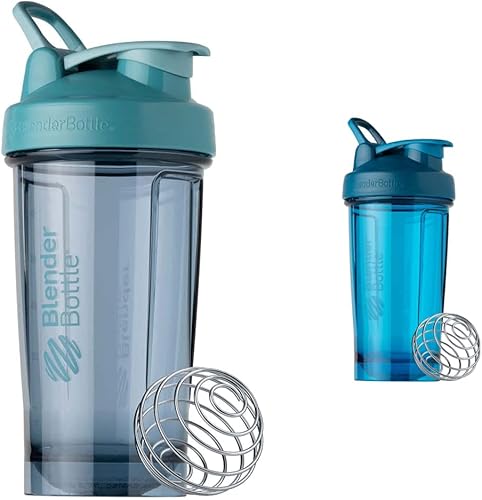 BlenderBottle - Botella mezcladora serie Pro ideal para batidos de proteínas y bebidas de preentrenamiento, 24 onzas, color azul cerúleo y azul