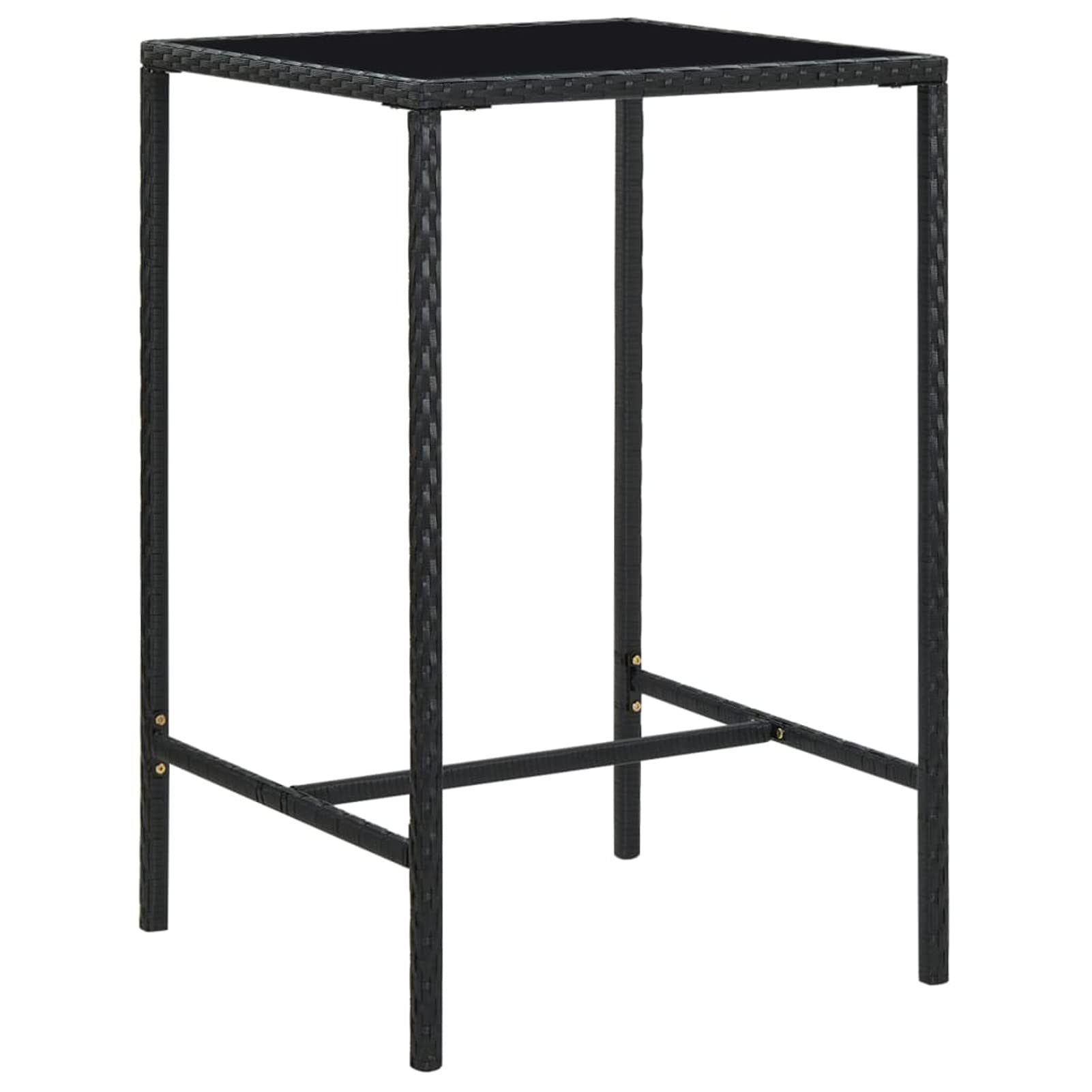 Rantry Mesa y taburetes Altos jardín y Cojines 5 pzas ratán PE negroJuegos de Muebles Altas, Mesa de Cafetería, Set de Balcón, Set de Bar Longitud Mesa 70 cm